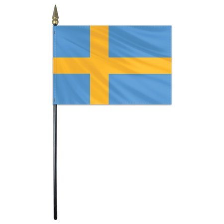 Sweden Stick Flag 12""x18 -  GLOBAL FLAGS UNLIMITED, 203017